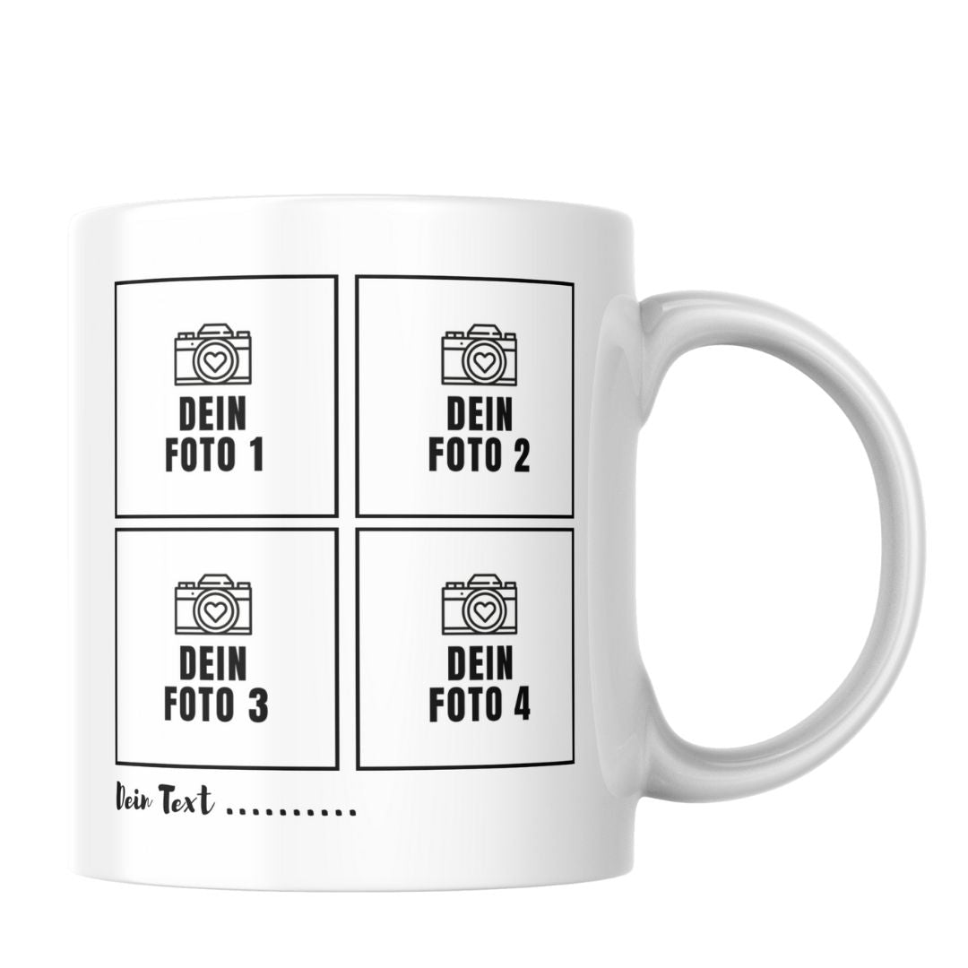 Fototasse 330ml - 4 Foto Collage