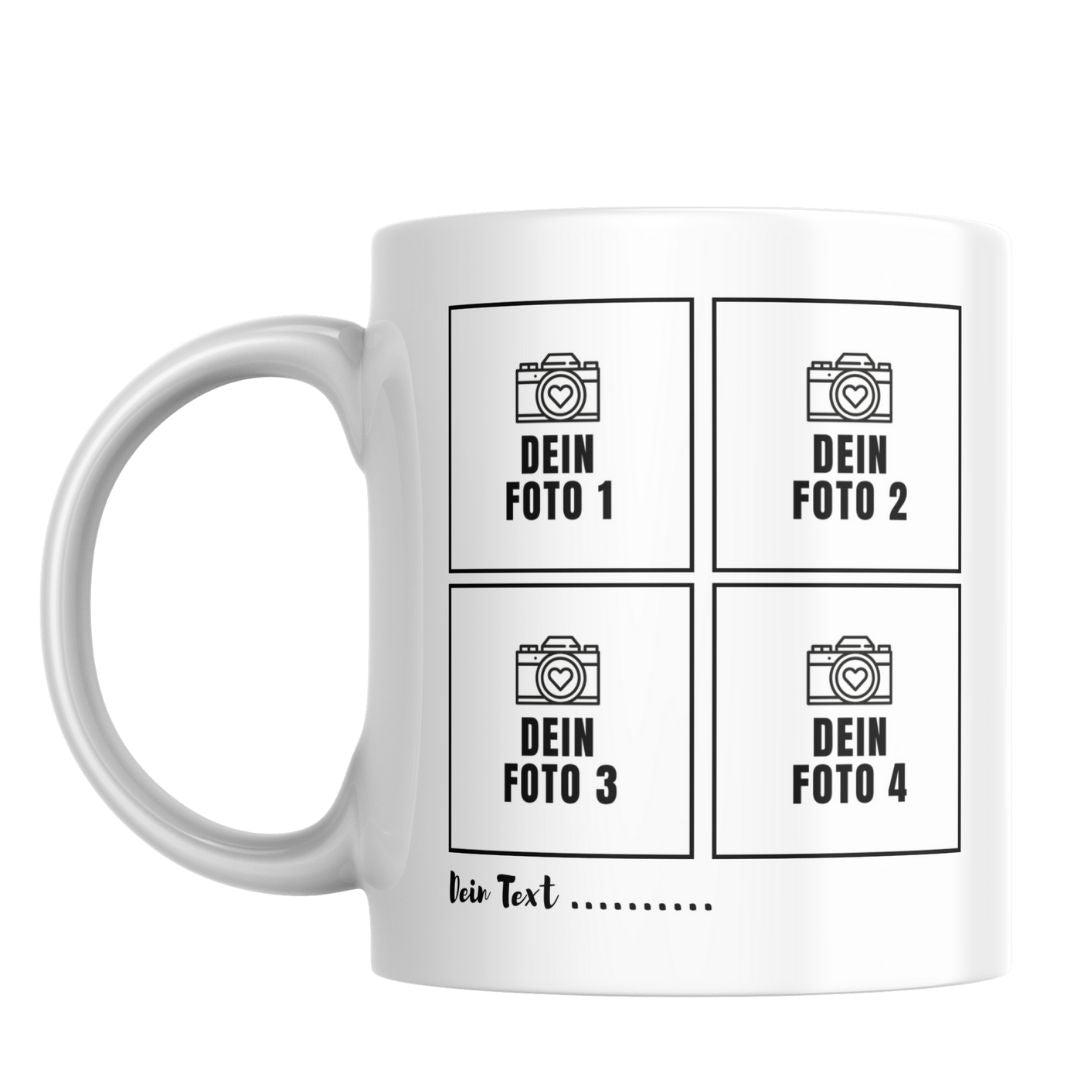 Fototasse 330ml - 4 Foto Collage