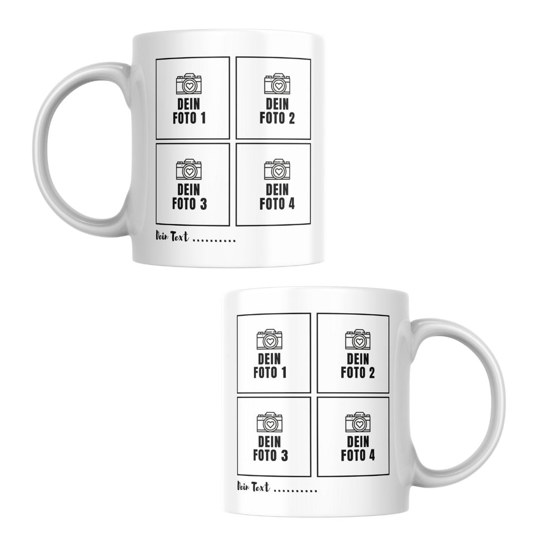 Fototasse 330ml - 4 Foto Collage